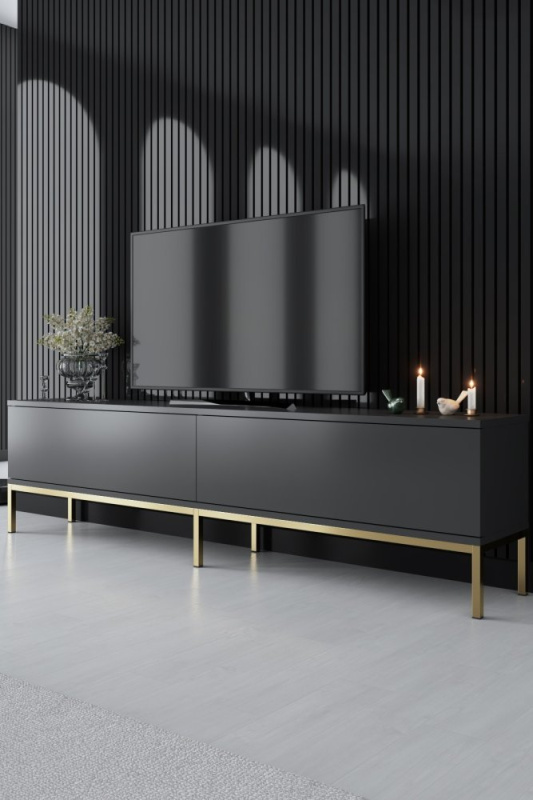 TV stolek Lord - Anthracite, Gold
