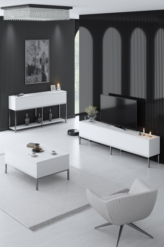 Living Room Furniture Set Lord - White, Silver