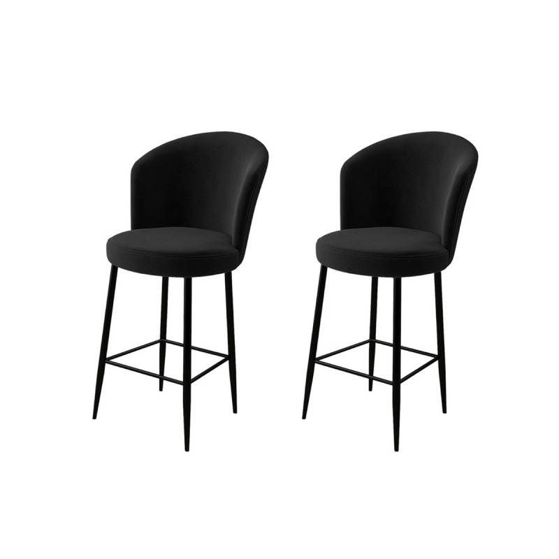 Bar Stool Set (2 Pieces) Fora - Black
