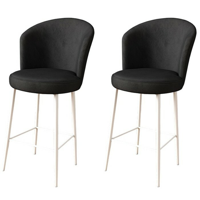 Bar Stool Set (2 Pieces) Fora - Black, White