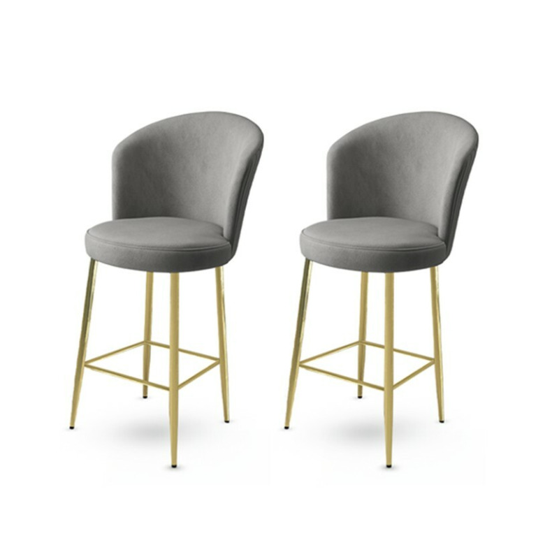 Bar Stool Set (2 Pieces) Fora - Grey, Gold