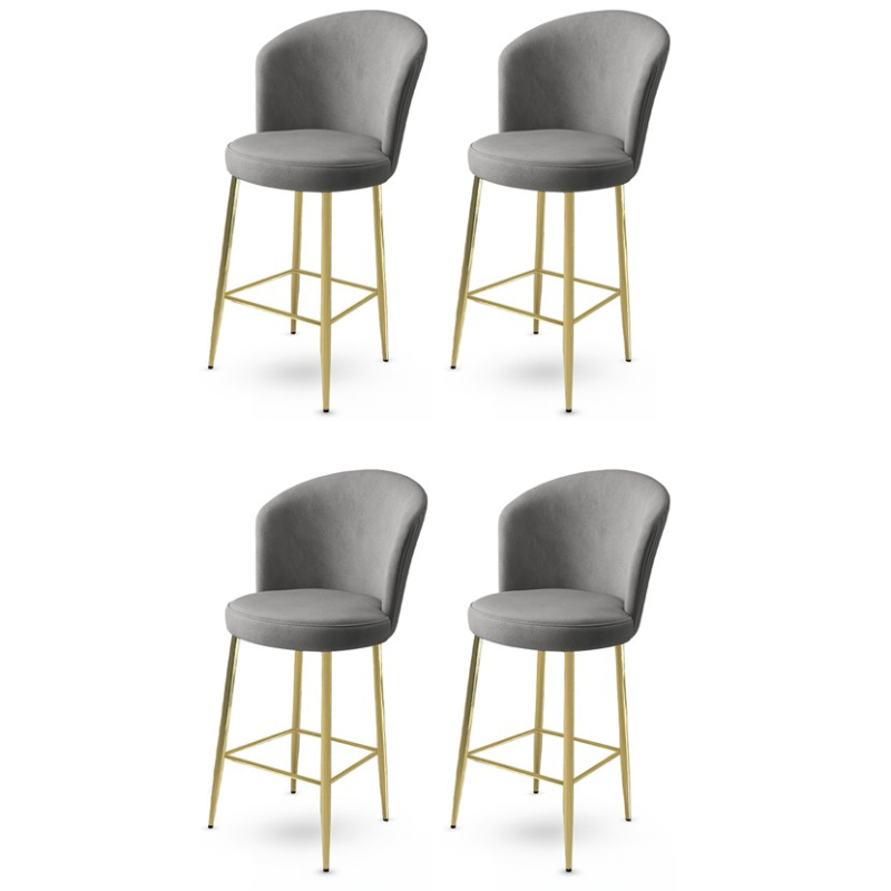 Bar Stool Set (4 Pieces) Fora - Grey, Gold