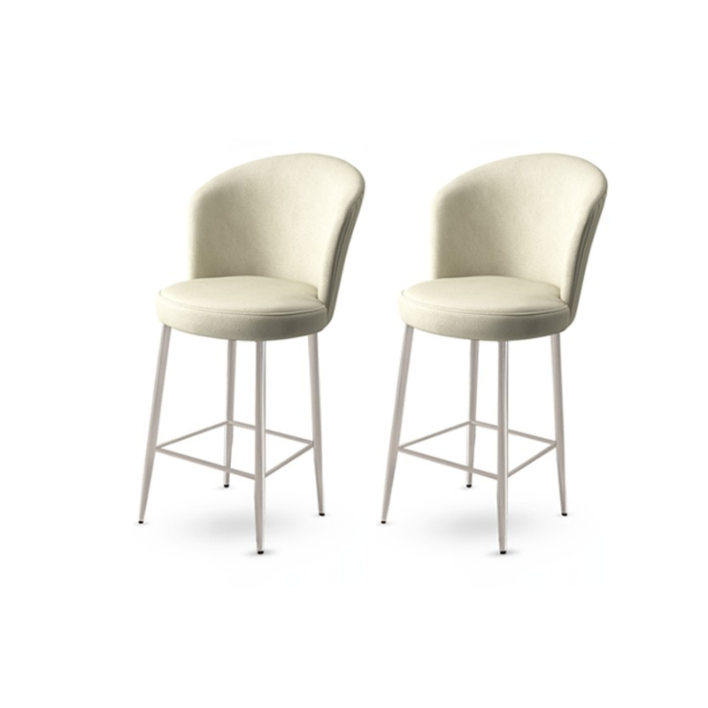 Bar Stool Set (2 Pieces) Fora - Cream, Chrome
