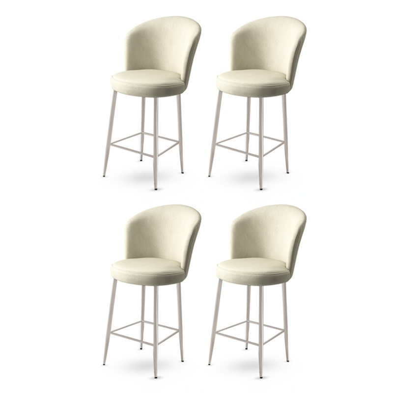 Bar Stool Set (4 Pieces) Fora - Cream, Chrome