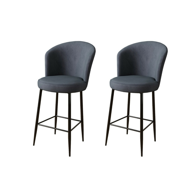 Bar Stool Set (2 Pieces) Alte - Anthracite, Black