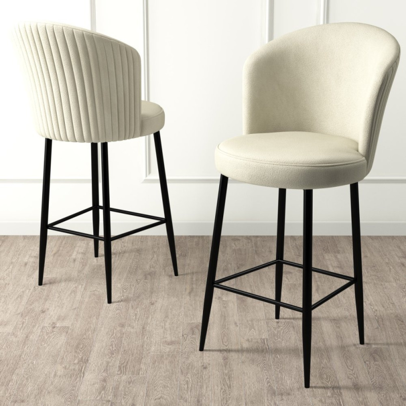 Bar Stool Set (4 Pieces) Alte - Cream, Black