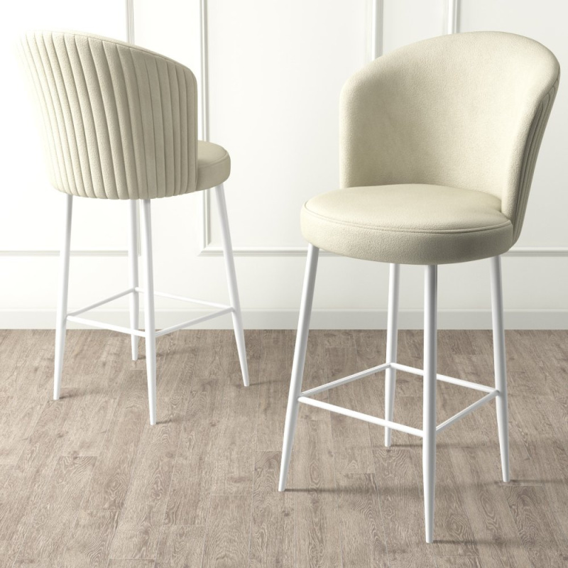 Bar Stool Set (6 Pieces) Alte - Cream, White
