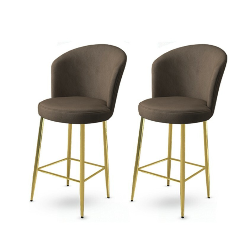 Bar Stool Set (2 Pieces) Alte - Anthracite, Gold