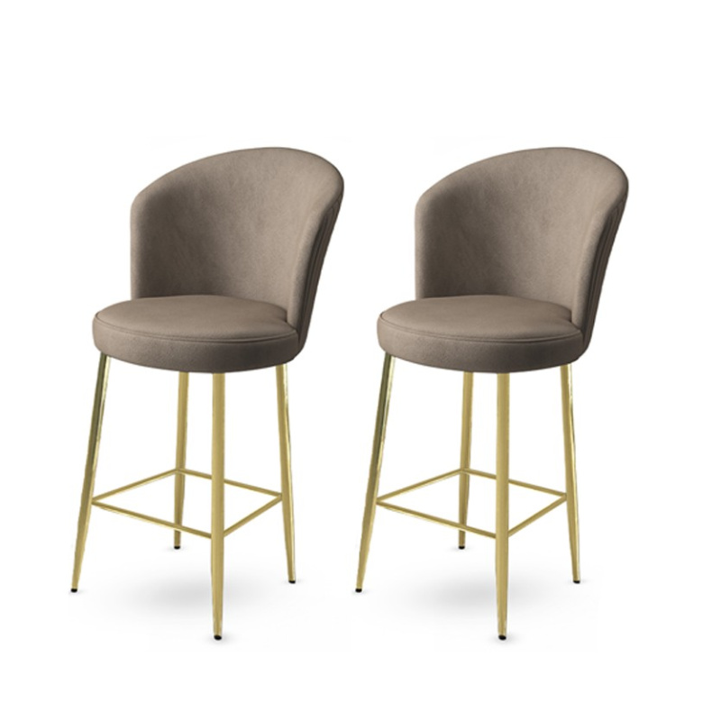 Bar Stool Set (2 Pieces) Alte - Cappuccino, Gold