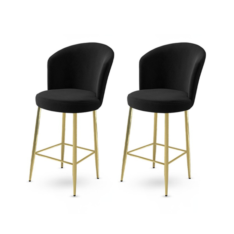 Bar Stool Set (2 Pieces) Alte - Black, Gold