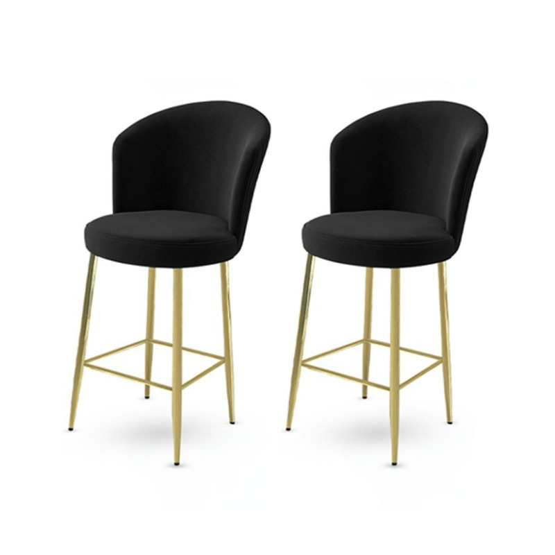 Bar Stool Set (2 Pieces) Alte - Black, Gold