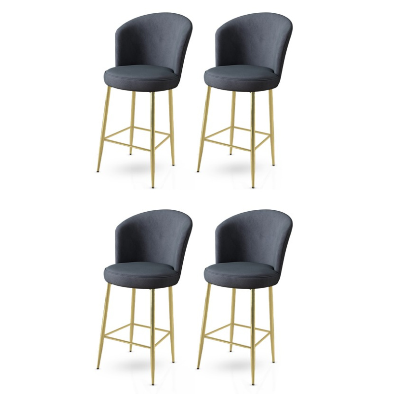 Bar Stool Set (4 Pieces) Alte - Anthracite, Gold