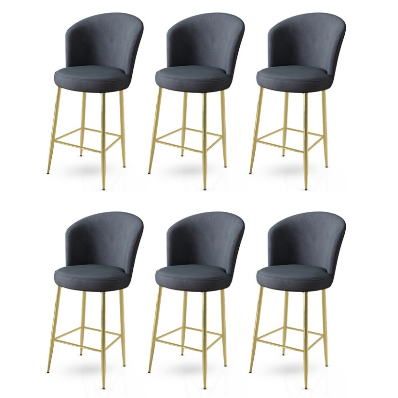 Bar Stool Set (6 Pieces) Alte - Anthracite, Gold