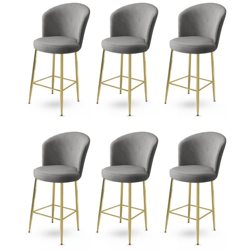Bar Stool Set (6 Pieces) Alte - Grey, Gold