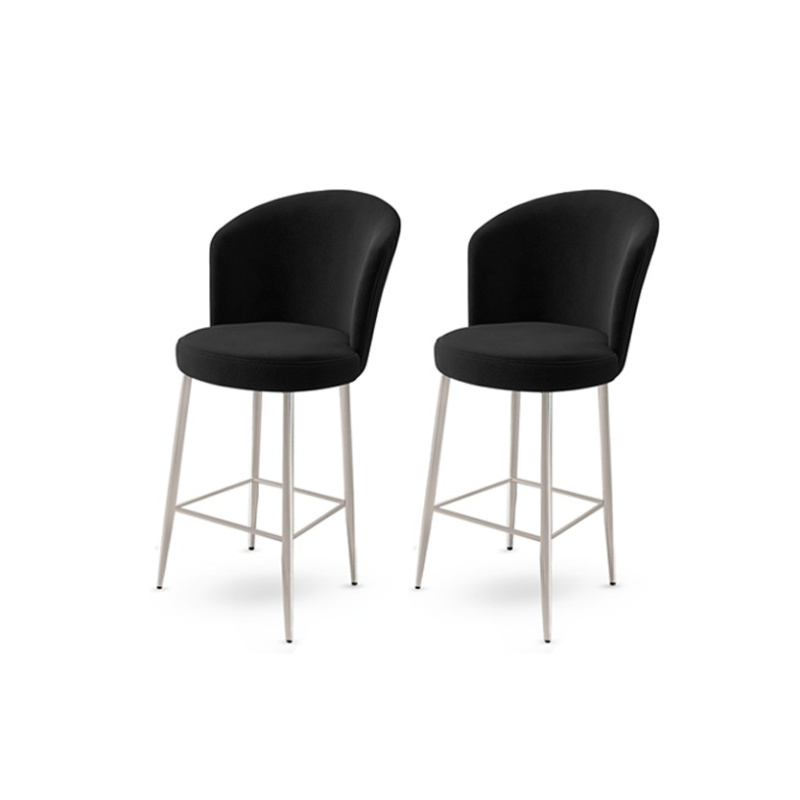 Bar Stool Set (2 Pieces) Alte - Black, Chrome