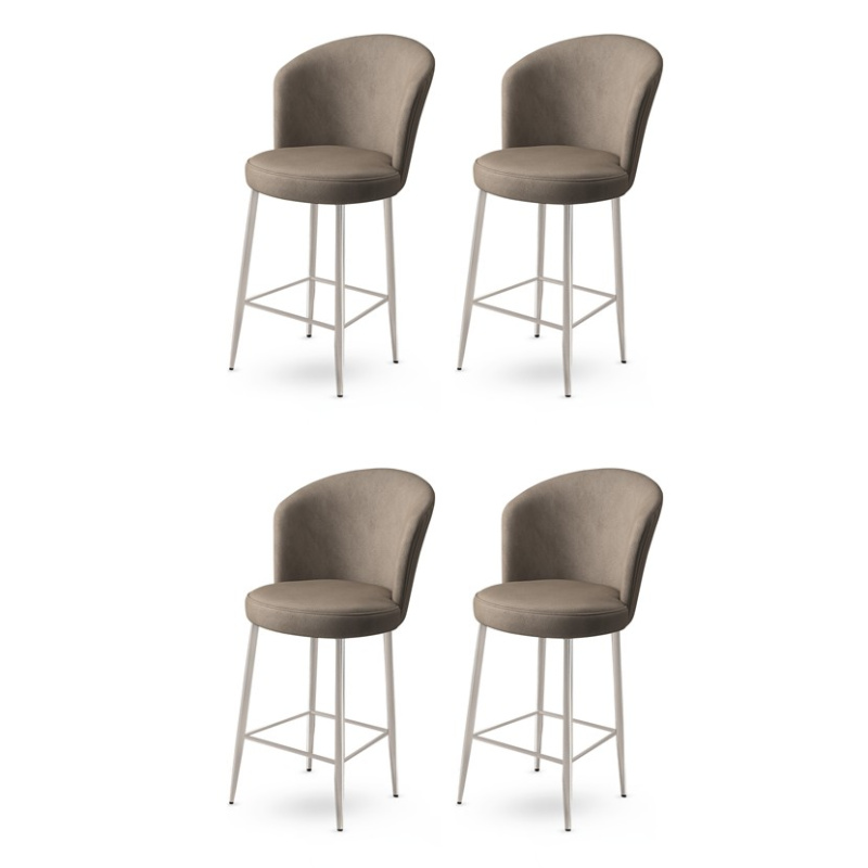 Bar Stool Set (4 Pieces) Alte - Cappuccino, Chrome