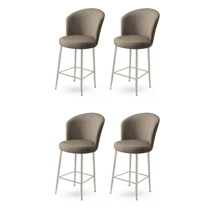 Bar Stool Set (4 Pieces) Alte - Cappuccino, Chrome