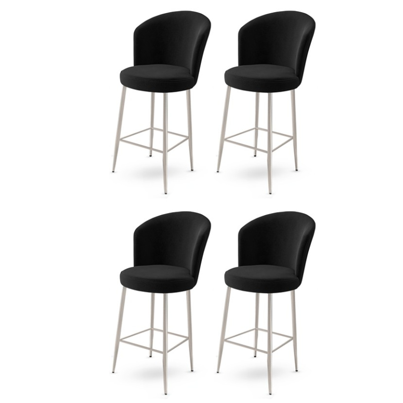 Bar Stool Set (4 Pieces) Alte - Black, Chrome