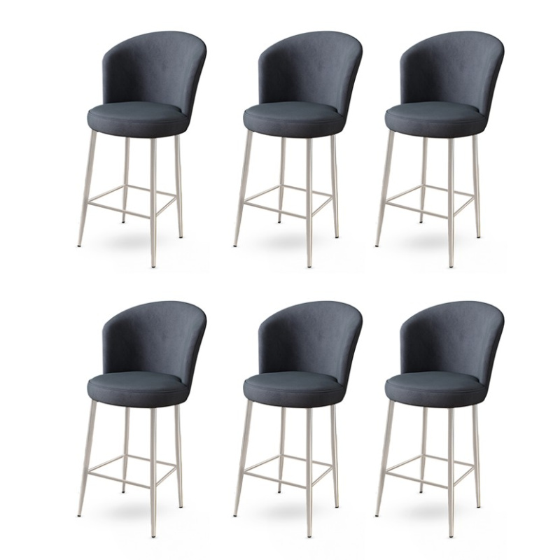 Bar Stool Set (6 Pieces) Alte - Anthracite, Chrome