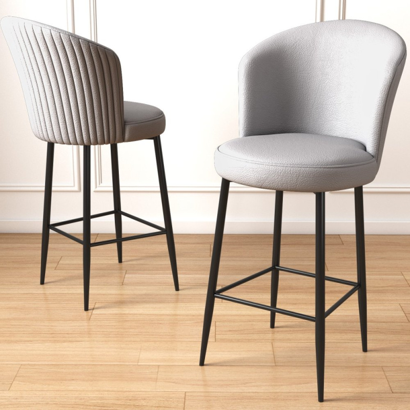 Bar Stool Set (6 Pieces) Uras - Grey, Black