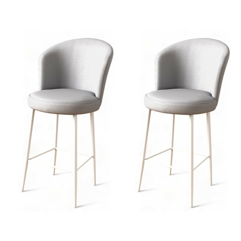 Bar Stool Set (2 Pieces) Uras - Grey, White