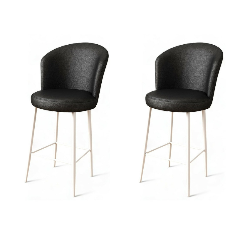 Bar Stool Set (2 Pieces) Uras - Black, White