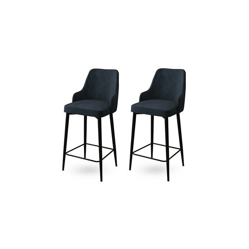 Bar Stool Set (2 Pieces) Enox - Anthracite, Black