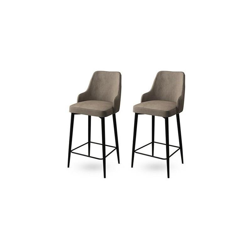 Bar Stool Set (2 Pieces) Enox - Cappuccino, Black