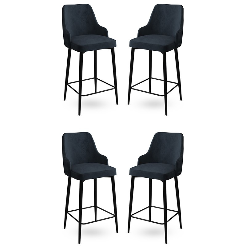 Bar Stool Set (4 Pieces) Enox - Anthracite, Black