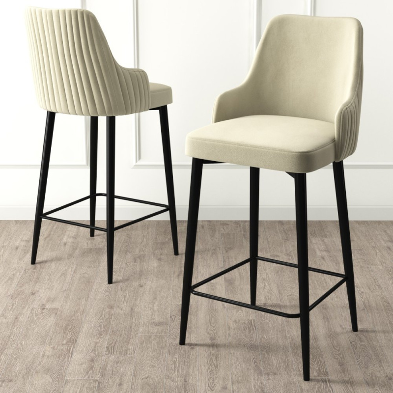 Bar Stool Set (6 Pieces) Enox - Cream, Black