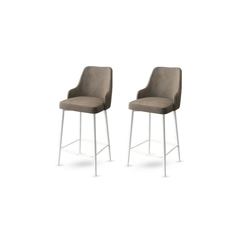 Bar Stool Set (2 Pieces) Enox - Cappuccino, White