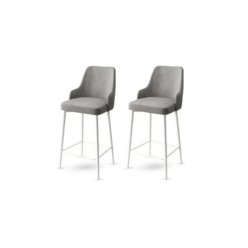 Bar Stool Set (2 Pieces) Enox - Grey, White