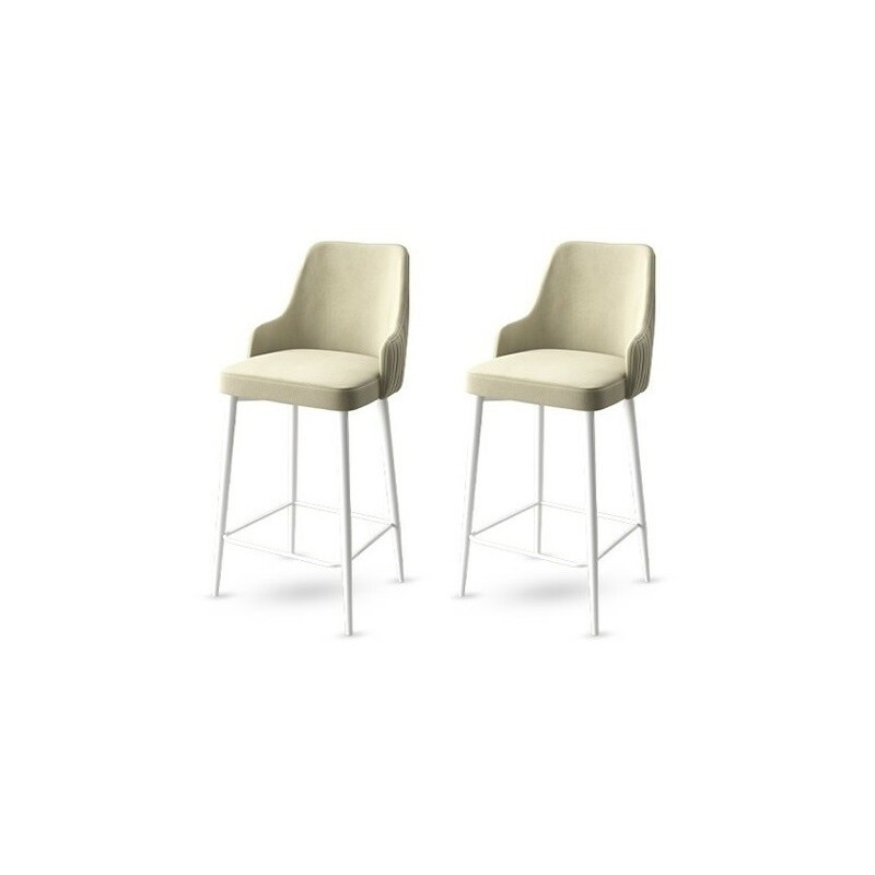 Bar Stool Set (2 Pieces) Enox - Cream, White