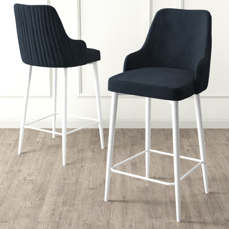 Bar Stool Set (6 Pieces) Enox - Anthracite, White