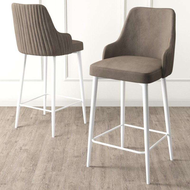 Bar Stool Set (6 Pieces) Enox - Cappuccino, White