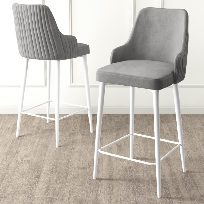 Bar Stool Set (6 Pieces) Enox - Grey, White