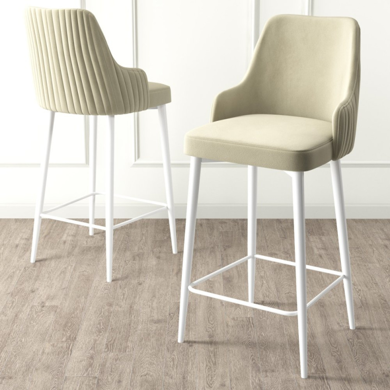 Bar Stool Set (6 Pieces) Enox - Cream, White