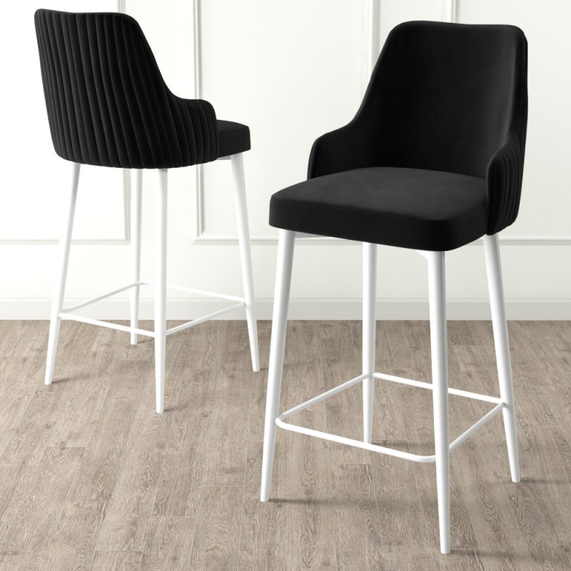Bar Stool Set (6 Pieces) Enox - Black, White