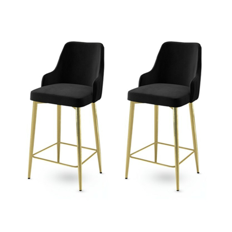 Bar Stool Set (2 Pieces) Enox - Black, Gold