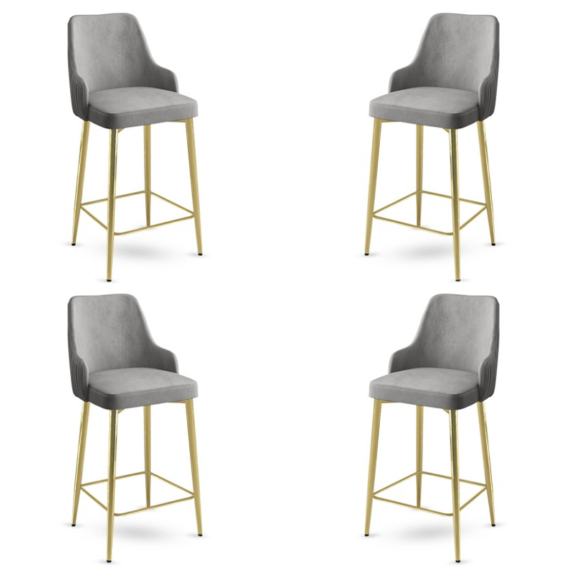 Bar Stool Set (4 Pieces) Enox - Grey, Gold