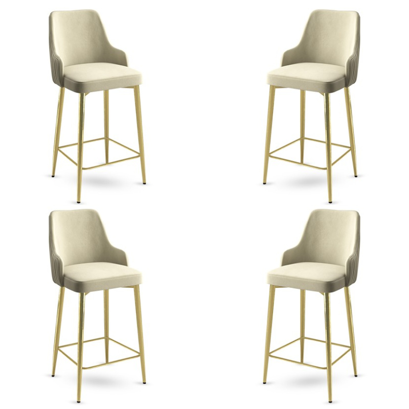 Bar Stool Set (4 Pieces) Enox - Cream, Gold