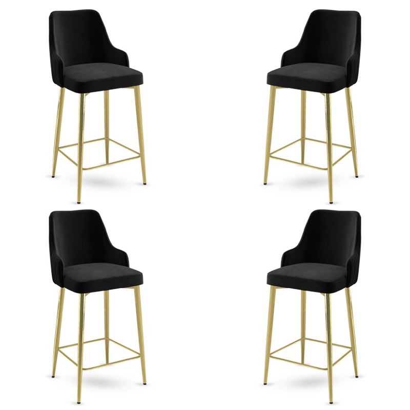 Bar Stool Set (4 Pieces) Enox - Black, Gold