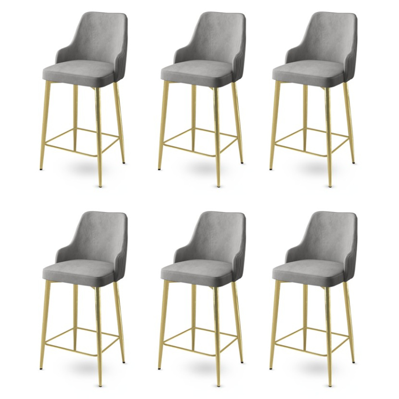 Bar Stool Set (6 Pieces) Enox - Grey, Gold