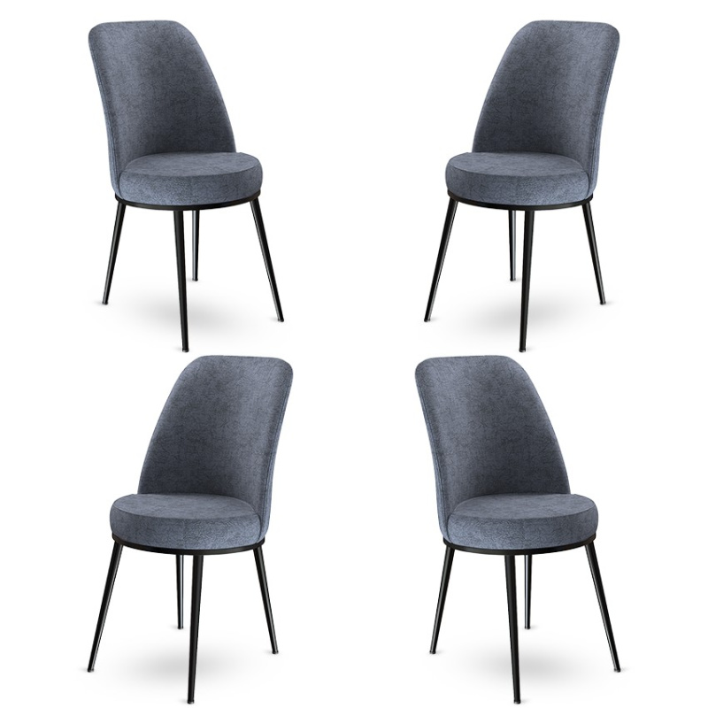 Sada židlí (4 kusy) Dexa - Fume, Black