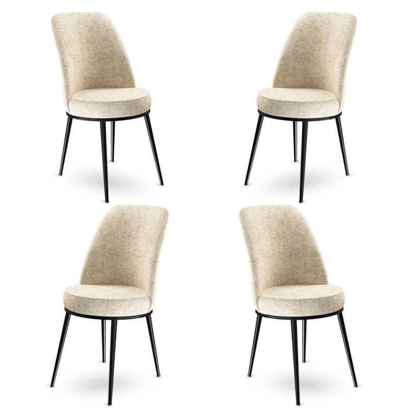 Sada židlí (4 kusy) Dexa - Cream, Black