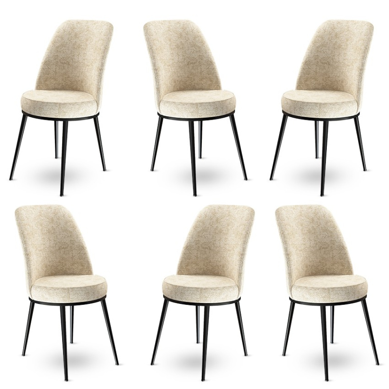 Sada židlí (6 kusů) Dexa - Cream, Black