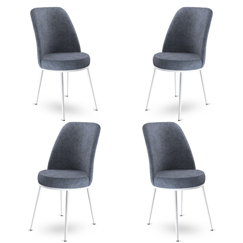 Sada židlí (4 kusy) Dexa - Fume, White