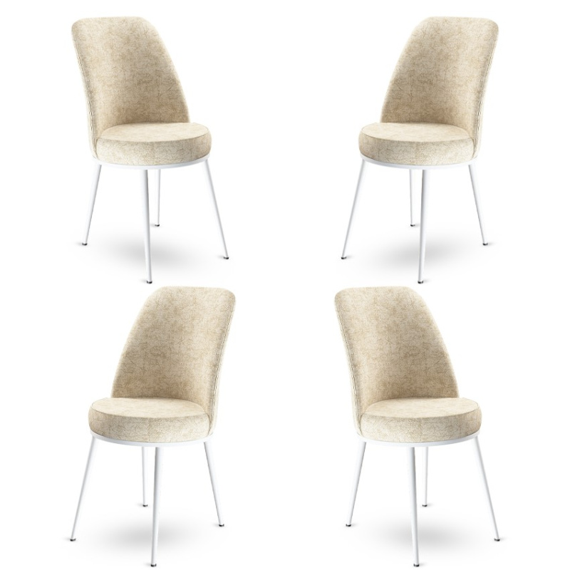 Sada židlí (4 kusy) Dexa - Cream, White