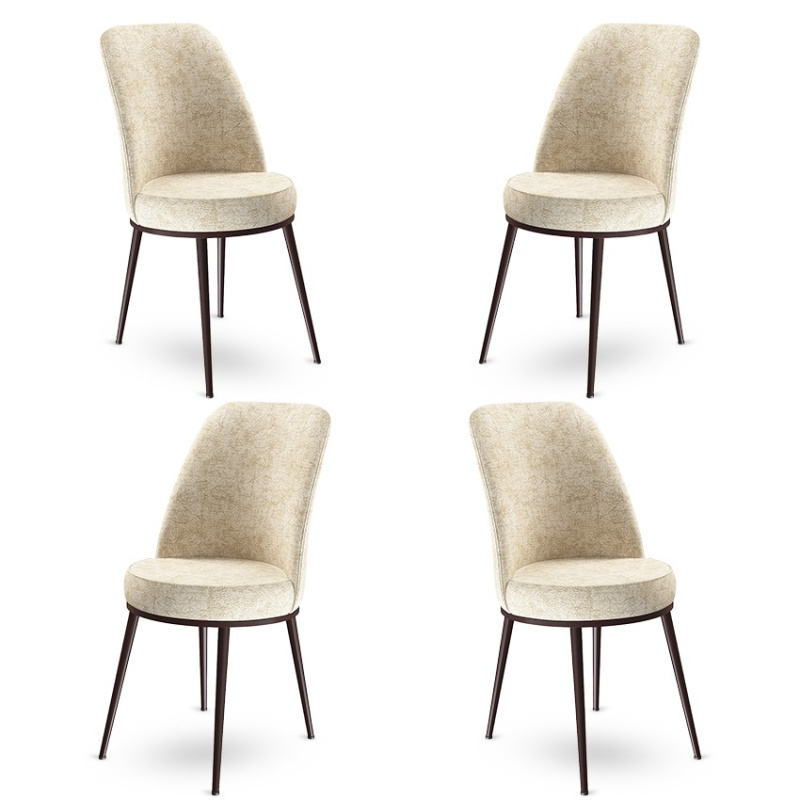 Sada židlí (4 kusy) Dexa - Cream, Brown