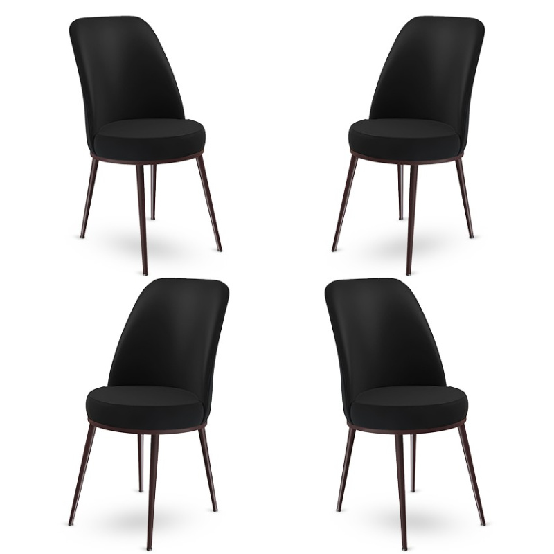 Sada židlí (4 kusy) Dexa - Black, Brown